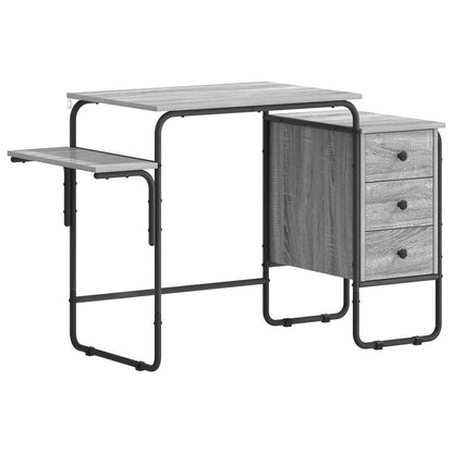 Desk with Storage Grey Sonoma 120 x 50 x 75 cm