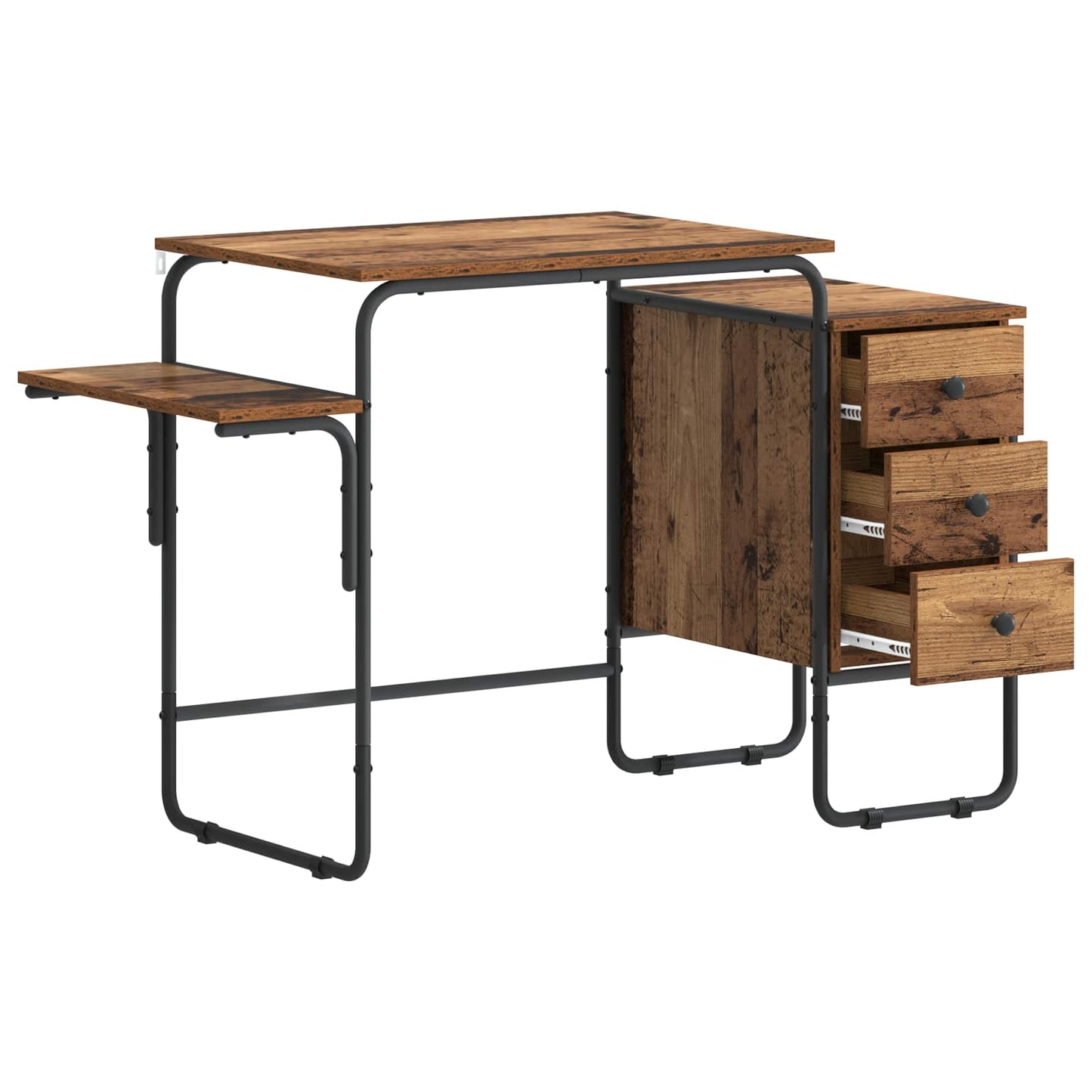 Desk with Storage Oak Wood 120 x 50 x 75 cm