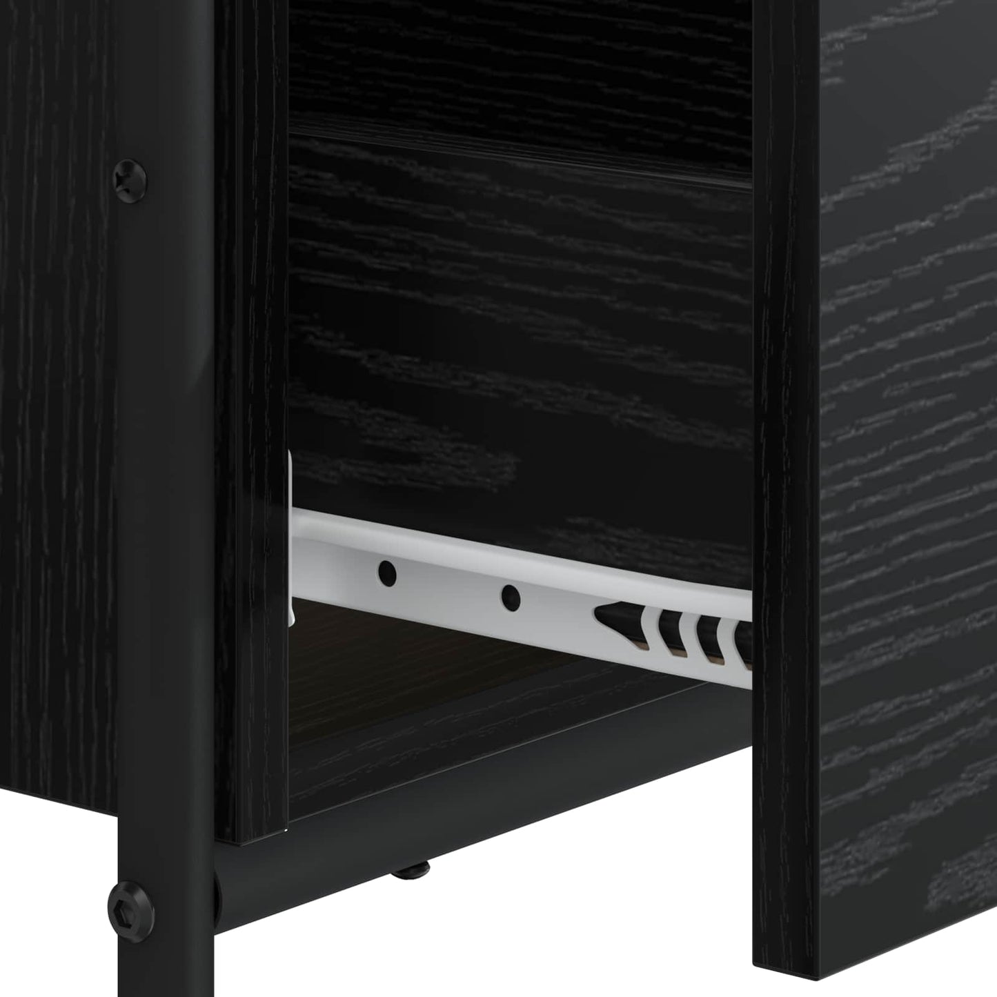 Desk with Storage Black Oak 100 x 50 x 75 cm