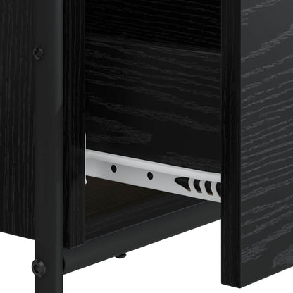Desk with Storage Black Oak 100 x 50 x 75 cm