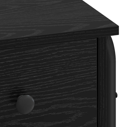 Desk with Storage Black Oak 100 x 50 x 75 cm