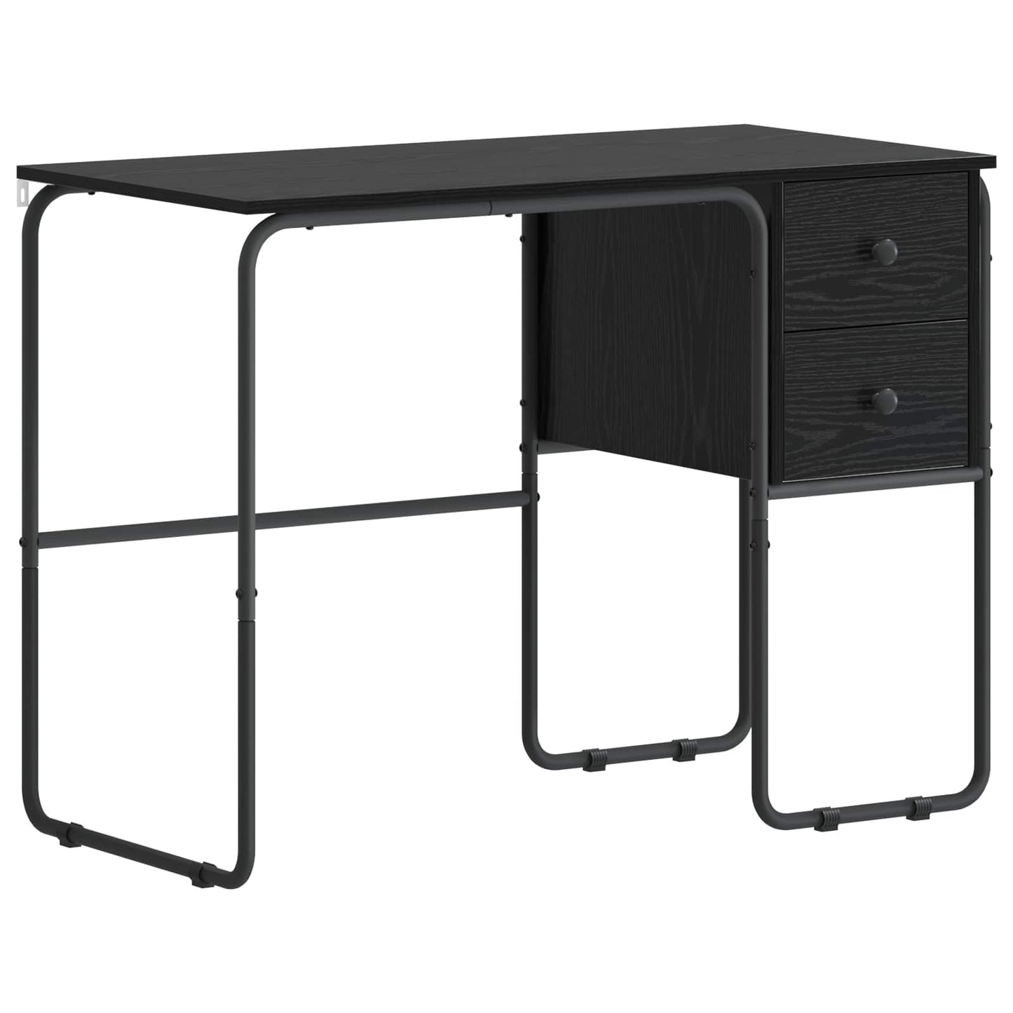 Desk with Storage Black Oak 100 x 50 x 75 cm