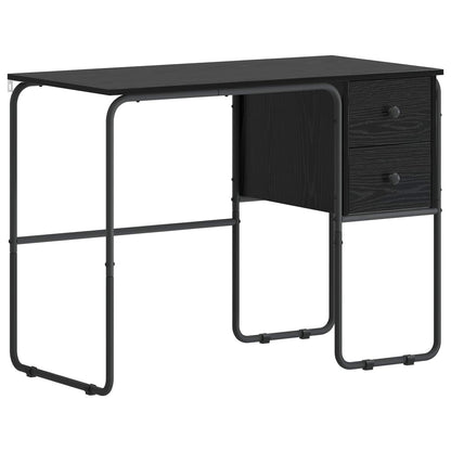 Desk with Storage Black Oak 100 x 50 x 75 cm