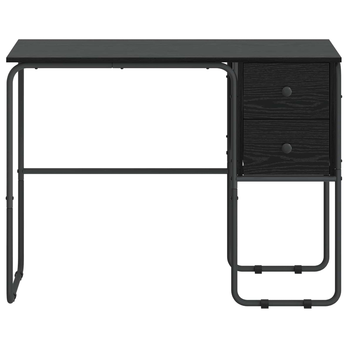 Desk with Storage Black Oak 100 x 50 x 75 cm