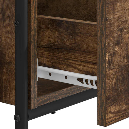 Desk with Storage Smoked Oak 100 x 50 x 75 cm