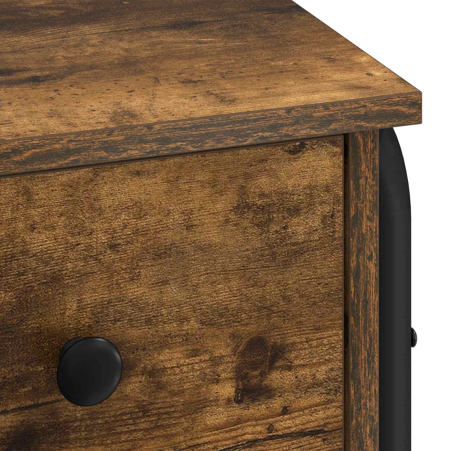 Desk with Storage Smoked Oak 100 x 50 x 75 cm