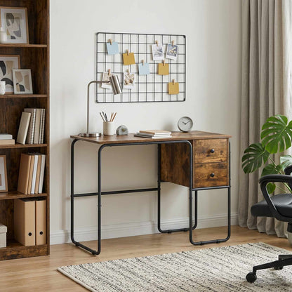 Desk with Storage Smoked Oak 100 x 50 x 75 cm