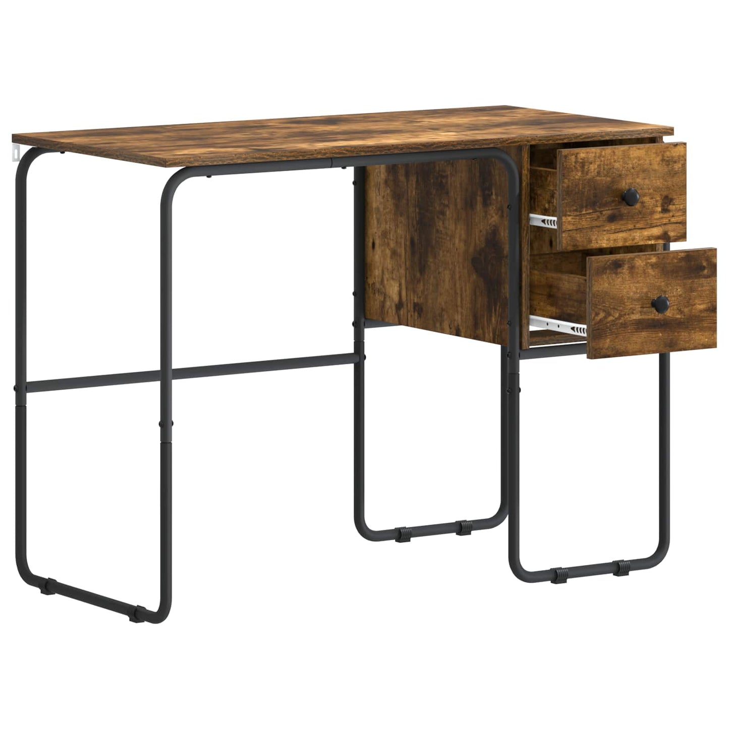 Desk with Storage Smoked Oak 100 x 50 x 75 cm