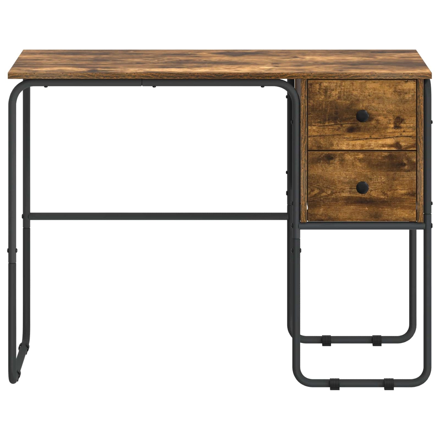 Desk with Storage Smoked Oak 100 x 50 x 75 cm