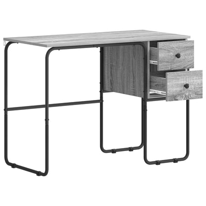 Desk with Storage Grey Sonoma 100 x 50 x 75 cm