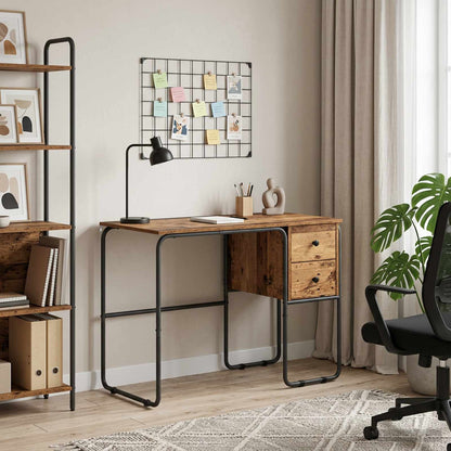 Desk with Storage Oak Wood 100 x 50 x 75 cm