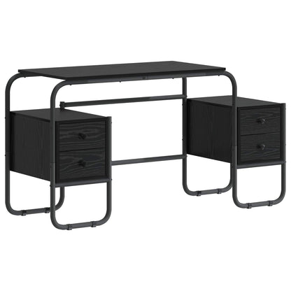 Desk with Storage Black Oak 145 x 50 x 75 cm