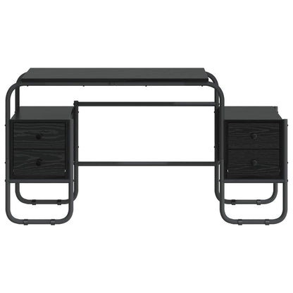 Desk with Storage Black Oak 145 x 50 x 75 cm