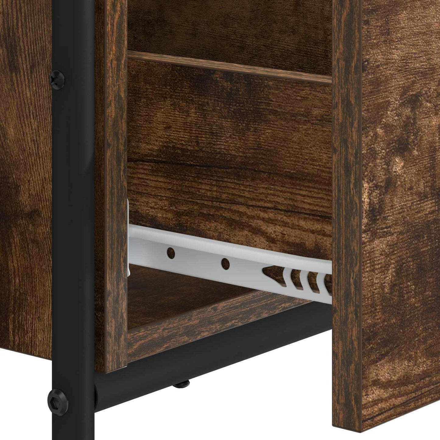 Desk with Storage Smoked Oak 145 x 50 x 75 cm