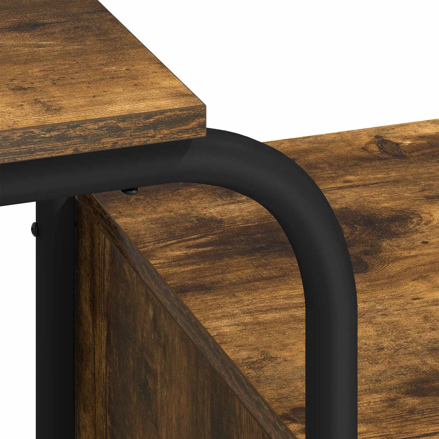 Desk with Storage Smoked Oak 145 x 50 x 75 cm