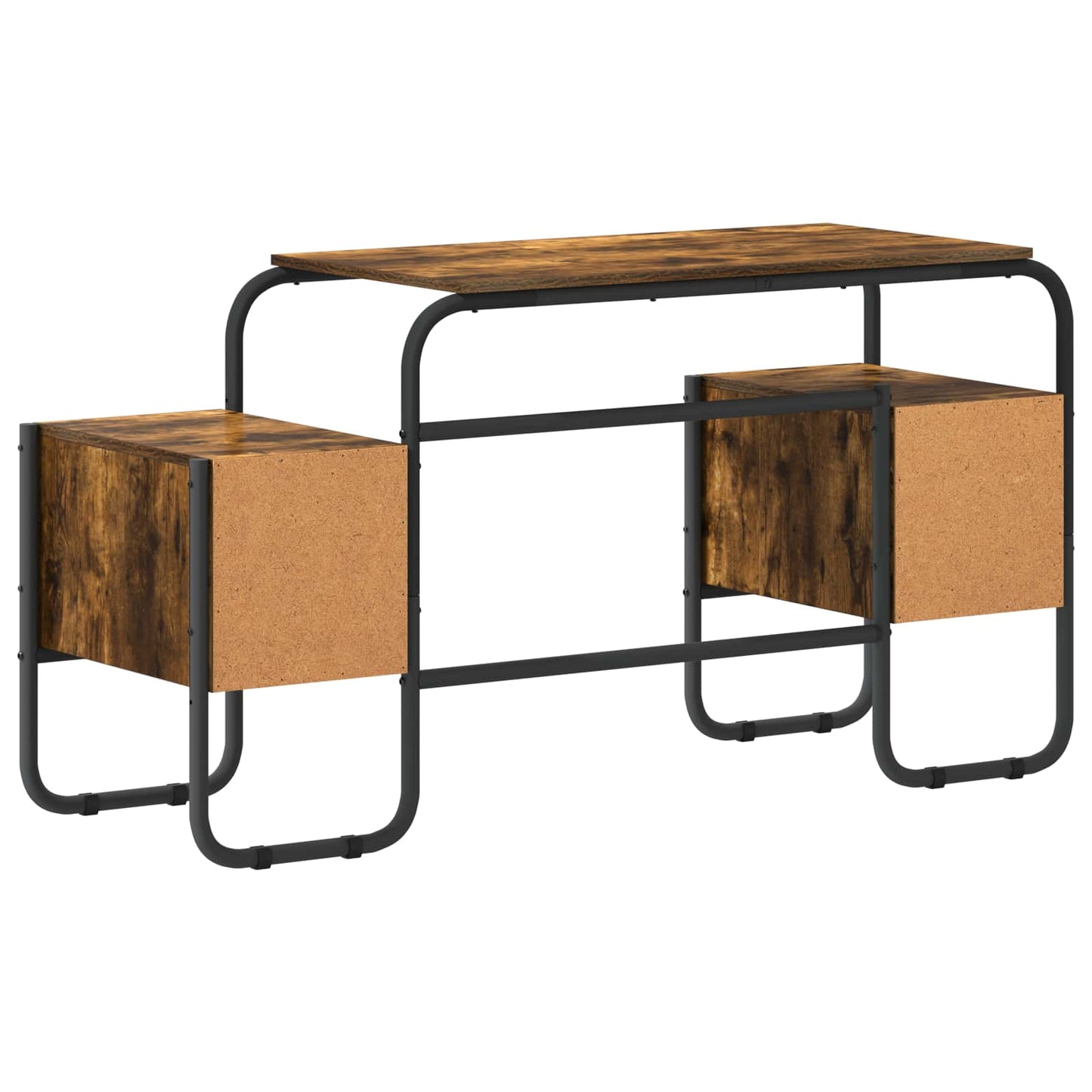 Desk with Storage Smoked Oak 145 x 50 x 75 cm
