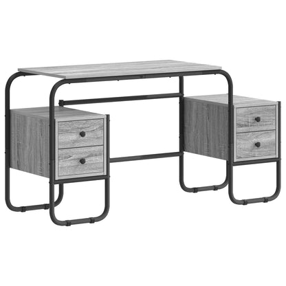 Desk with Storage Grey Sonoma 145 x 50 x 75 cm