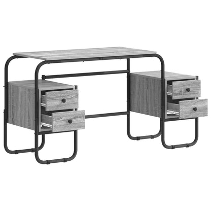 Desk with Storage Grey Sonoma 145 x 50 x 75 cm
