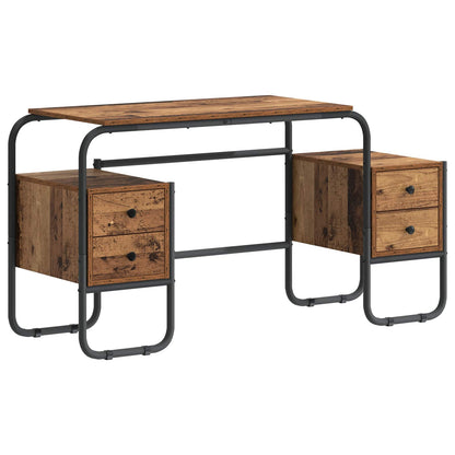 Desk with Storage Oak Wood 145 x 50 x 75 cm