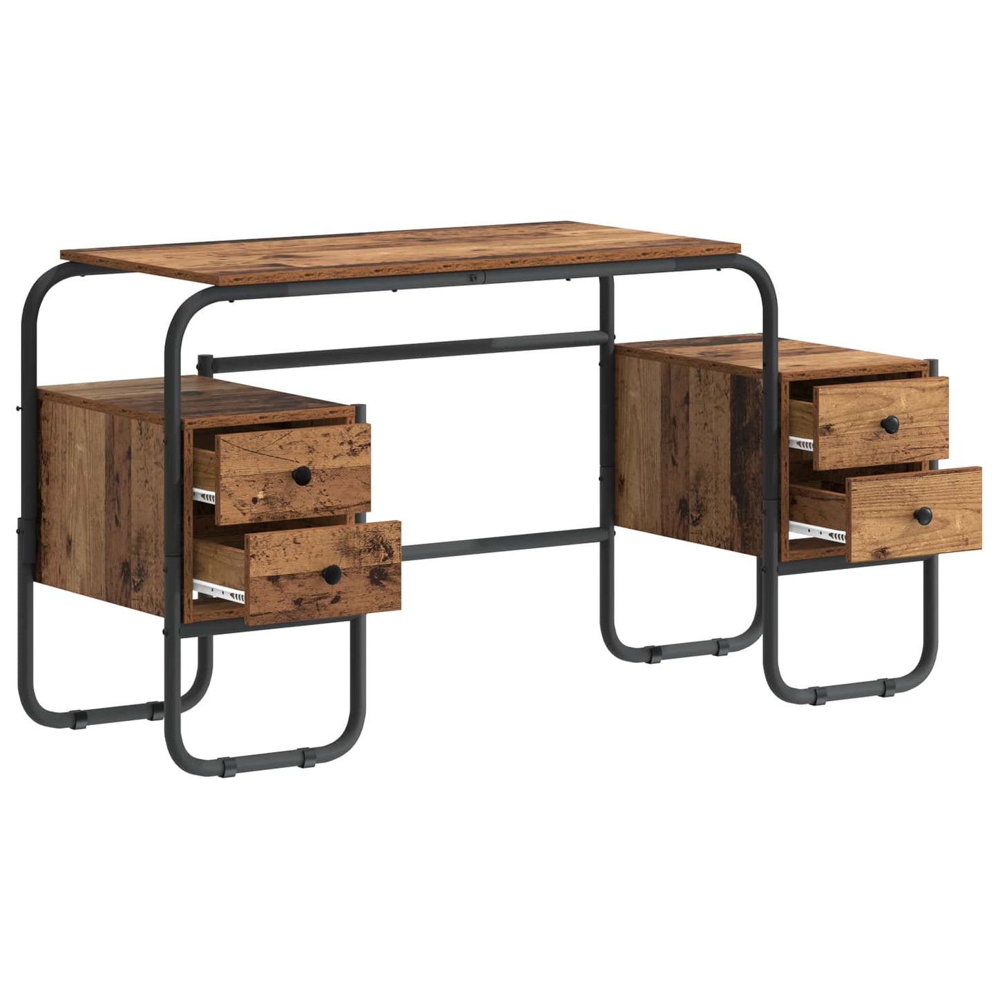 Desk with Storage Oak Wood 145 x 50 x 75 cm