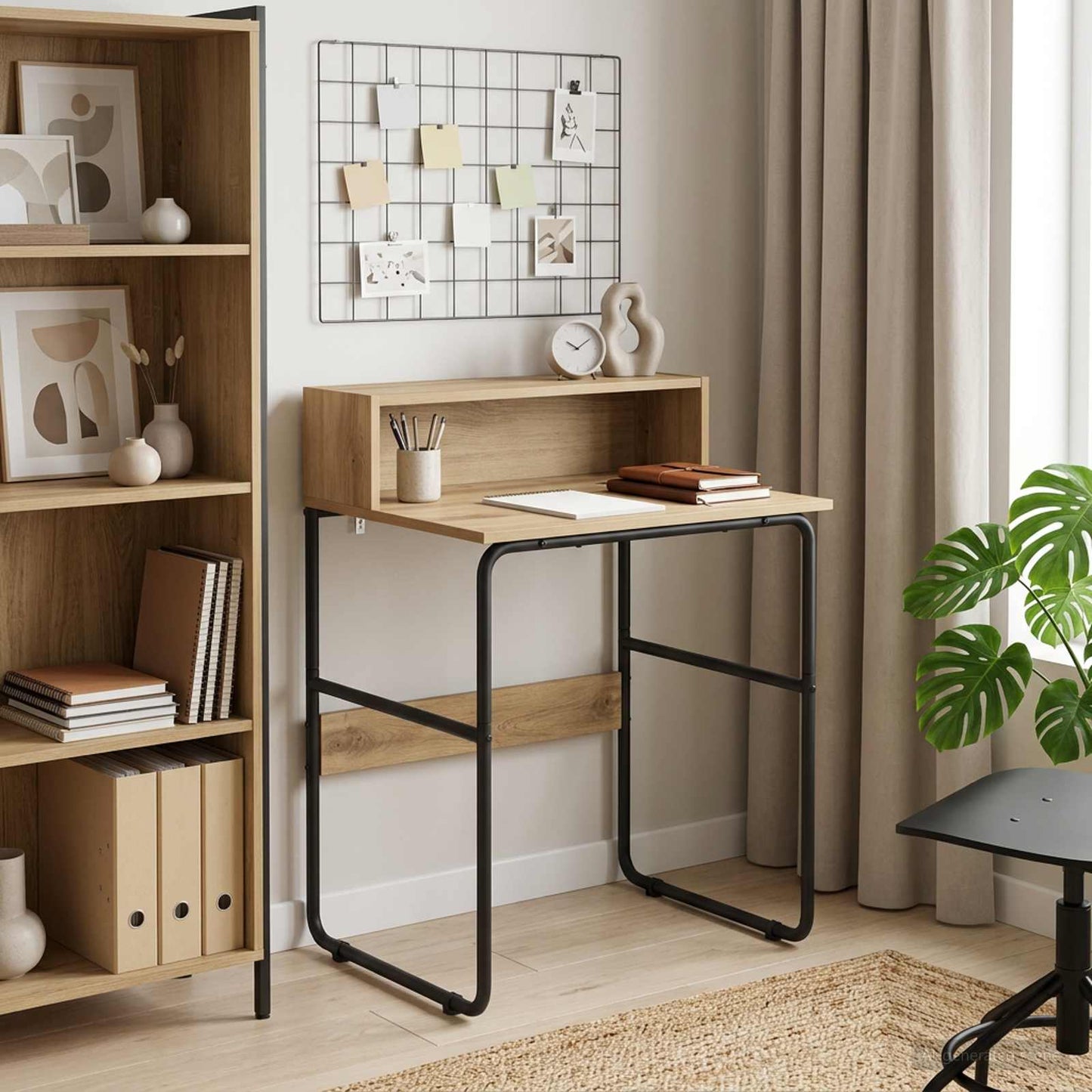 Desk with Storage Artisan Oak 60 x 50 x 91 cm