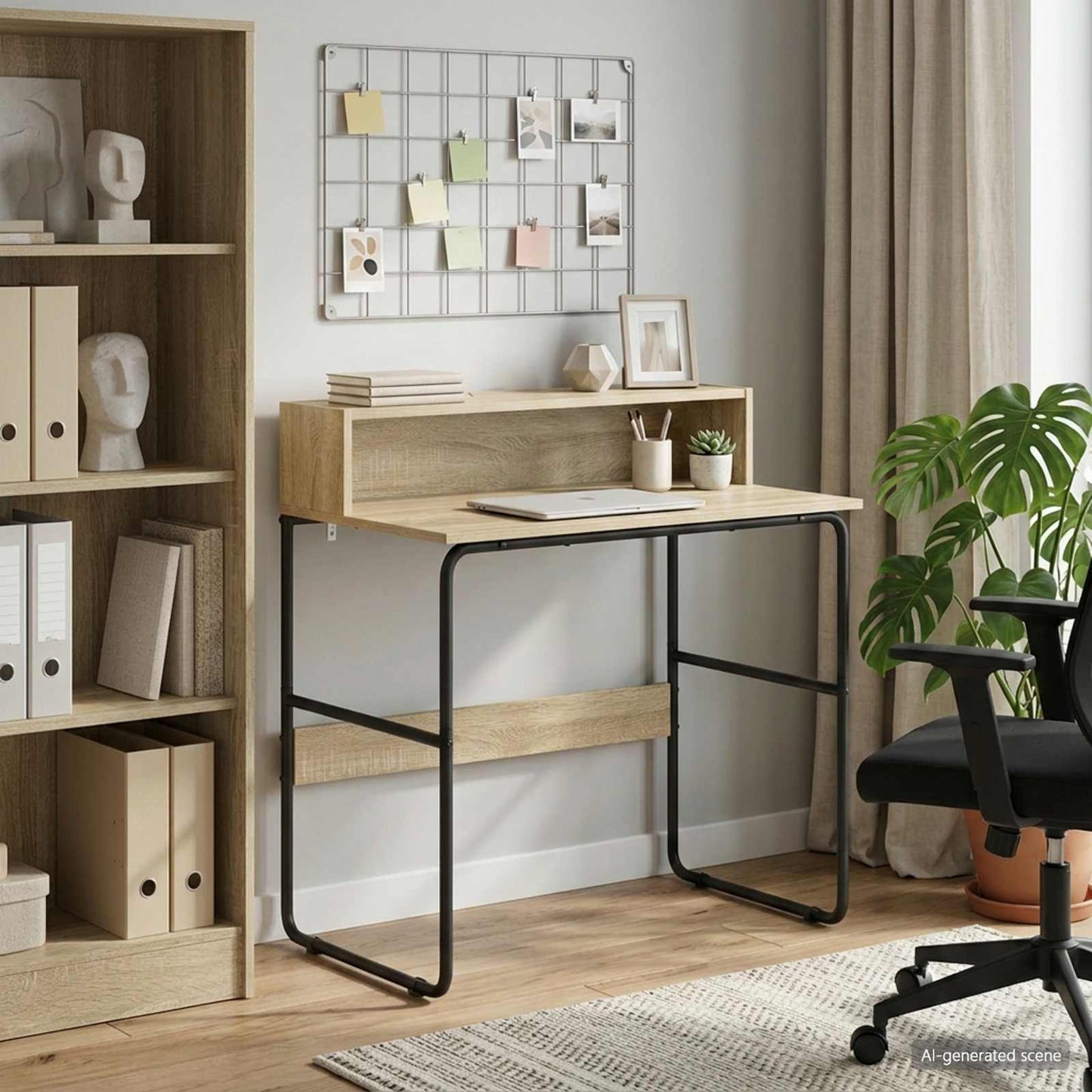 Desk with Storage Sonoma Oak 80 x 50 x 91 cm