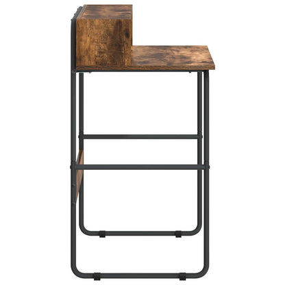 Desk with Storage Smoked Oak 80 x 50 x 91 cm
