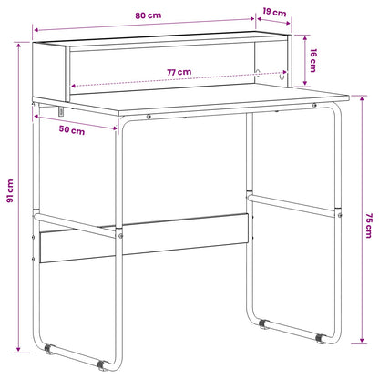 Desk with Storage Oak Wood 80 x 50 x 91 cm