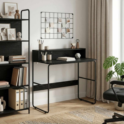 Desk with Storage Black Oak 100 x 50 x 91 cm