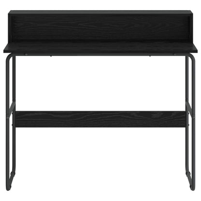Desk with Storage Black Oak 100 x 50 x 91 cm