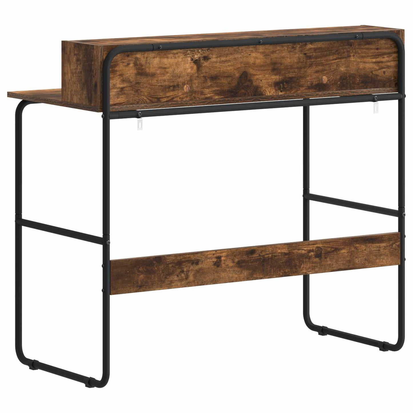 Desk with Storage Smoked Oak 100 x 50 x 91 cm