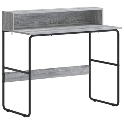 Desk with Storage Grey Sonoma 100 x 50 x 91 cm