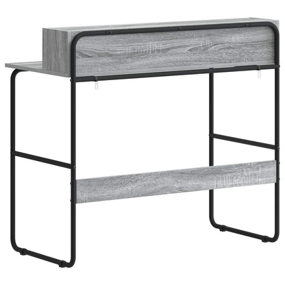 Desk with Storage Grey Sonoma 100 x 50 x 91 cm