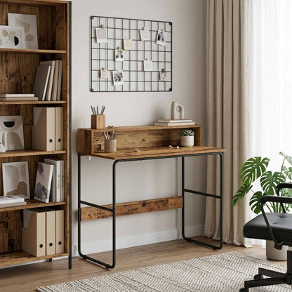 Desk with Storage Oak Wood 100 x 50 x 91 cm