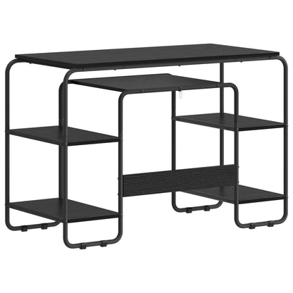 Desk with Storage Black Oak 113.5 x 52 x 75.5 cm