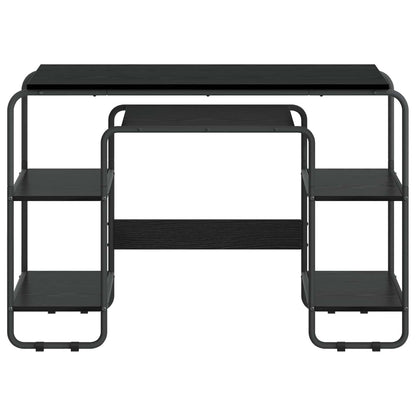 Desk with Storage Black Oak 113.5 x 52 x 75.5 cm