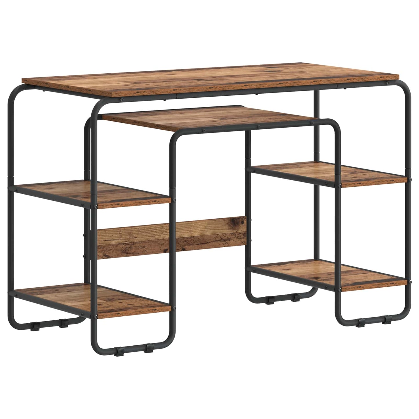 Desk with Storage Oak Wood 113.5 x 52 x 75.5 cm