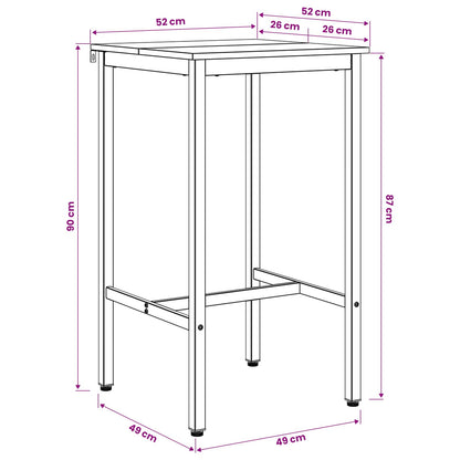 Bar Table 52 x 52 x 90 cm Engineered Wood Old Wood Rectangular