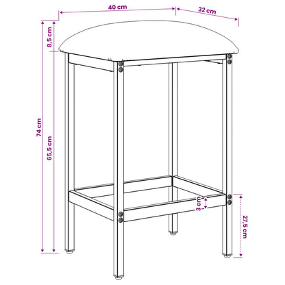 Bar Stool 2 pcs Taupe 40 x 32 x 74 cm Engineered Wood