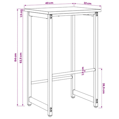 Bar Stool Sonoma Oak 40 x 32 x 64 cm Engineered Wood