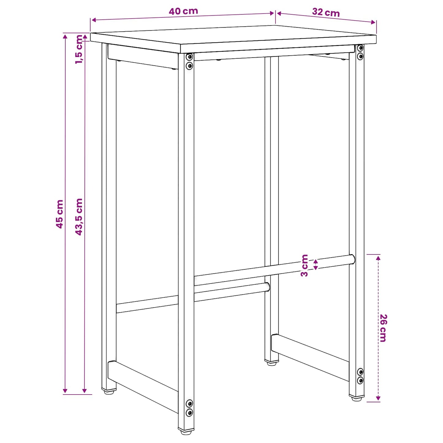 Bar Stool Grey Sonoma 40 x 32 x 64 cm Engineered Wood