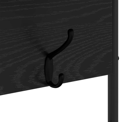 Coat Stand with Shoes Bench Black Oak 100 x 32 x 180.5 cm