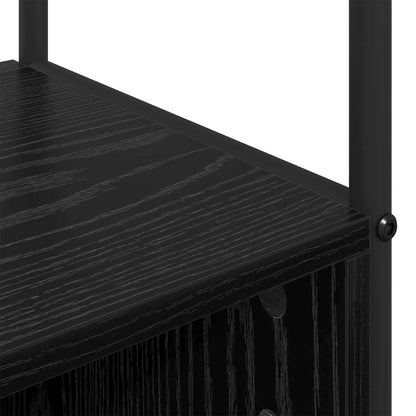 Coat Stand with Shoes Bench Black Oak 100 x 32 x 180.5 cm