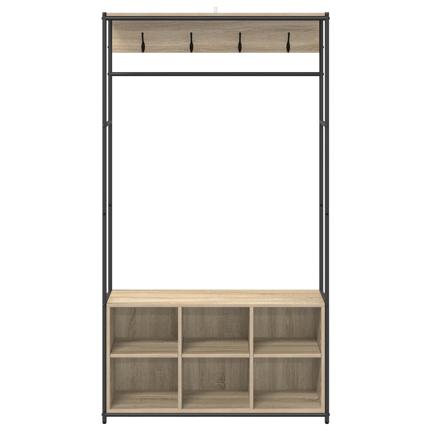 Coat Stand with Shoes Bench Sonoma Oak 100 x 32 x 180.5 cm