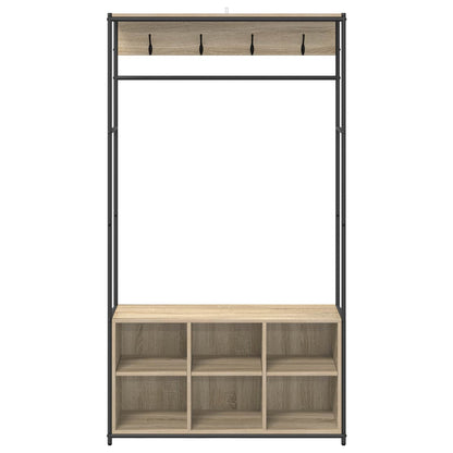 Coat Stand with Shoes Bench Sonoma Oak 100 x 32 x 180.5 cm