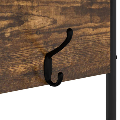 Coat Stand with Shoes Bench Smoked Oak 100 x 32 x 180.5 cm