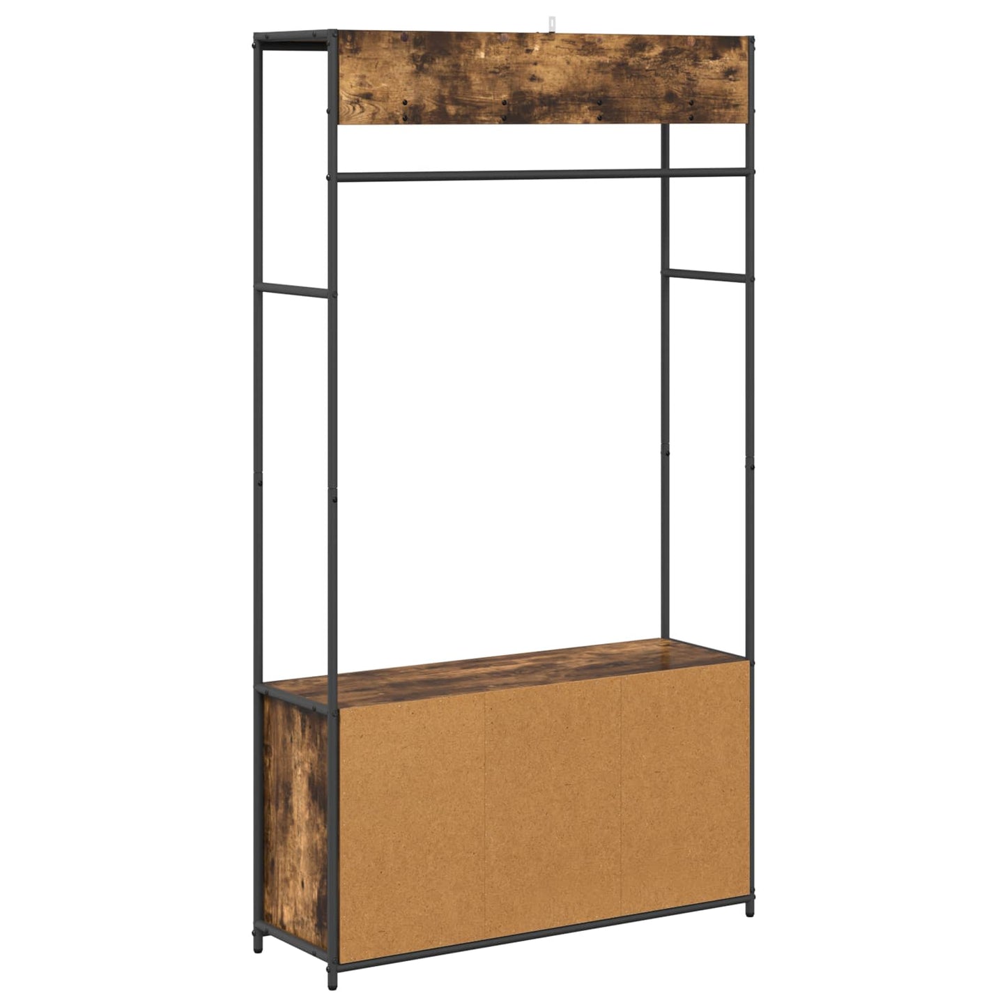 Coat Stand with Shoes Bench Smoked Oak 100 x 32 x 180.5 cm