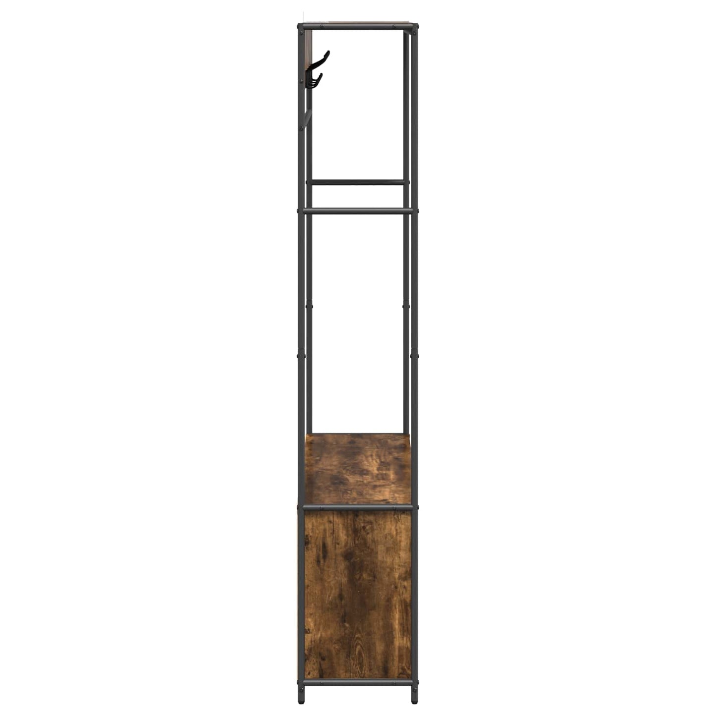 Coat Stand with Shoes Bench Smoked Oak 100 x 32 x 180.5 cm