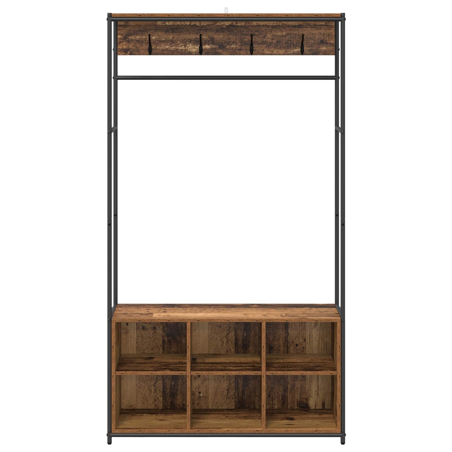 Coat Stand with Shoes Bench Old Wood 100 x 32 x 180.5 cm