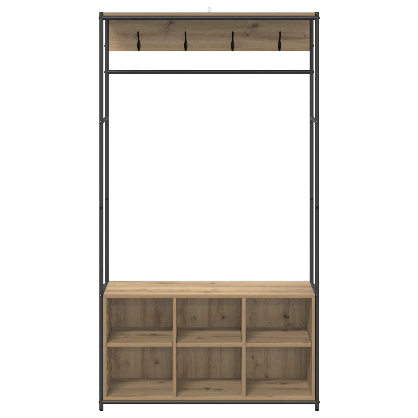 Coat Stand with Shoes Bench Artisan Oak 100 x 32 x 180.5 cm